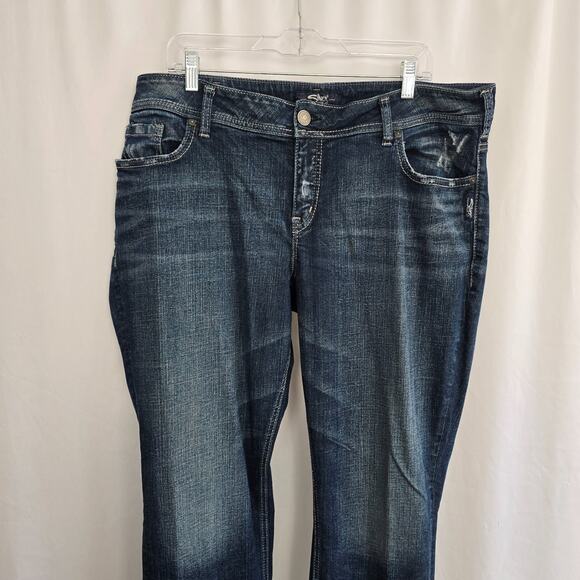 Silver Jeans Elyse Straight Women's 16 Blue Dark Wash - Picture 6 of 16